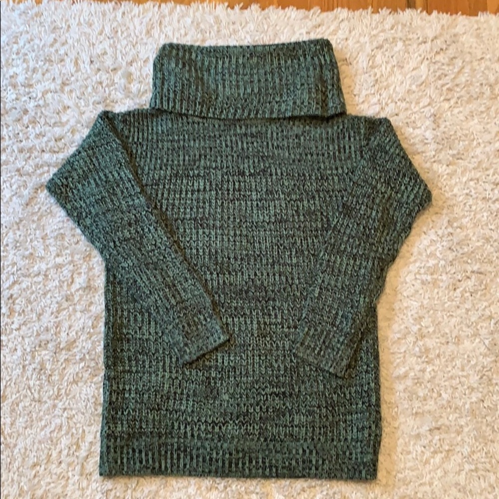 Forever 21 Green & Black Wide-necked Turtleneck